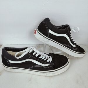 Vans Old Skool Men's Black Suede Canvas Low Sneakers, 10